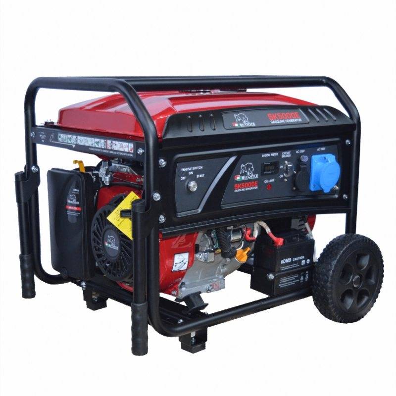 Generator de curent BISONTE SK5000E putere maxima 4,8 kW 230V pornire electrica si roti