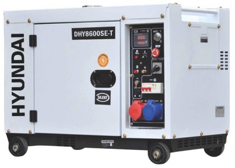 Generator de curent trifazat cu motor diesel Hyundai DHY8600SE-T