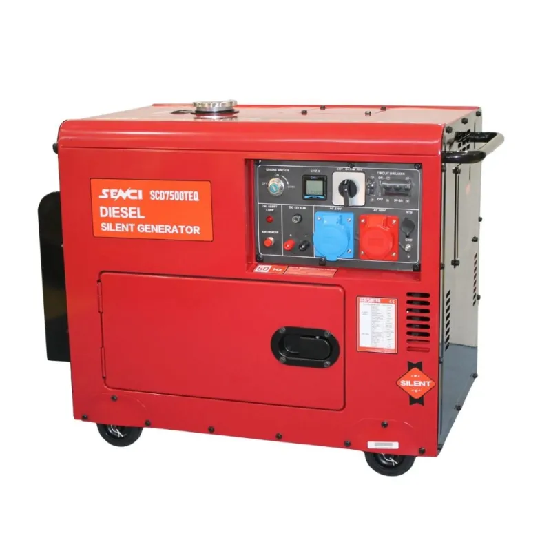 Generator insonorizat SENCI SCD7500TEQ P.max=6,9kVA 230V/400V, Diesel, fara ATS
