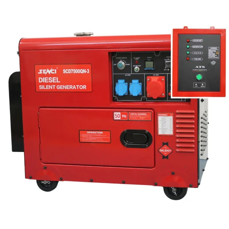 Generator insonorizat SENCI SCD7500QN-3 ATS putere maxima 4,8 KW/400V 1,6 KW/230V, motor Diesel ATS inclus